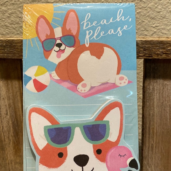 Corgi Notepad Set Of 2, Beach Themed Corgi Notepads, Corgi & Flamingo Notepads - Picture 3 of 9